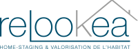 Relookea, Home staging & Valorisation de l'habitat | Logo bleu et gris
