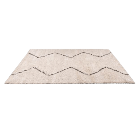 Un tapis oriental beige et noir